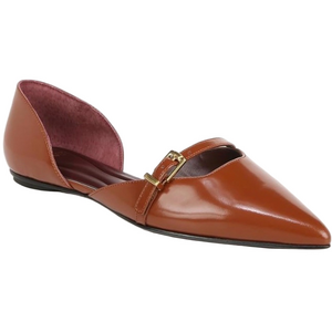 Franco Sarto Holly pointed toe D’Orsay ballet flats, tobacco brown